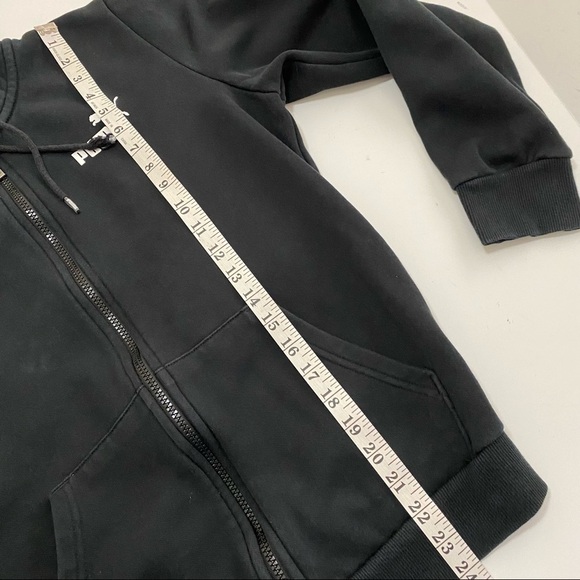 PUMA Black Hooded Zip Up Sweatshirt Jacket Coat Small Unisex  Casual - Picture 14 of 16
